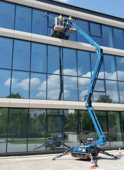 Ablaktisztítás kosaras emelőgéppel