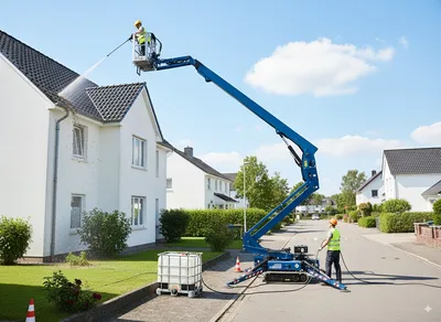 Tisztítási munkák kosaras emelőgéppel