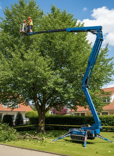 Gallyazás, faápolás kosaras emelőgéppel