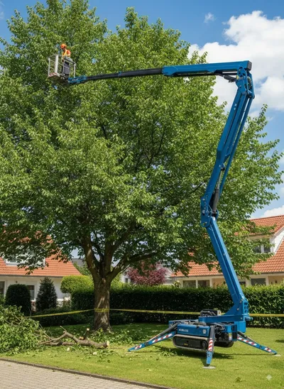Gallyazás, faápolás kosaras emelőgéppel